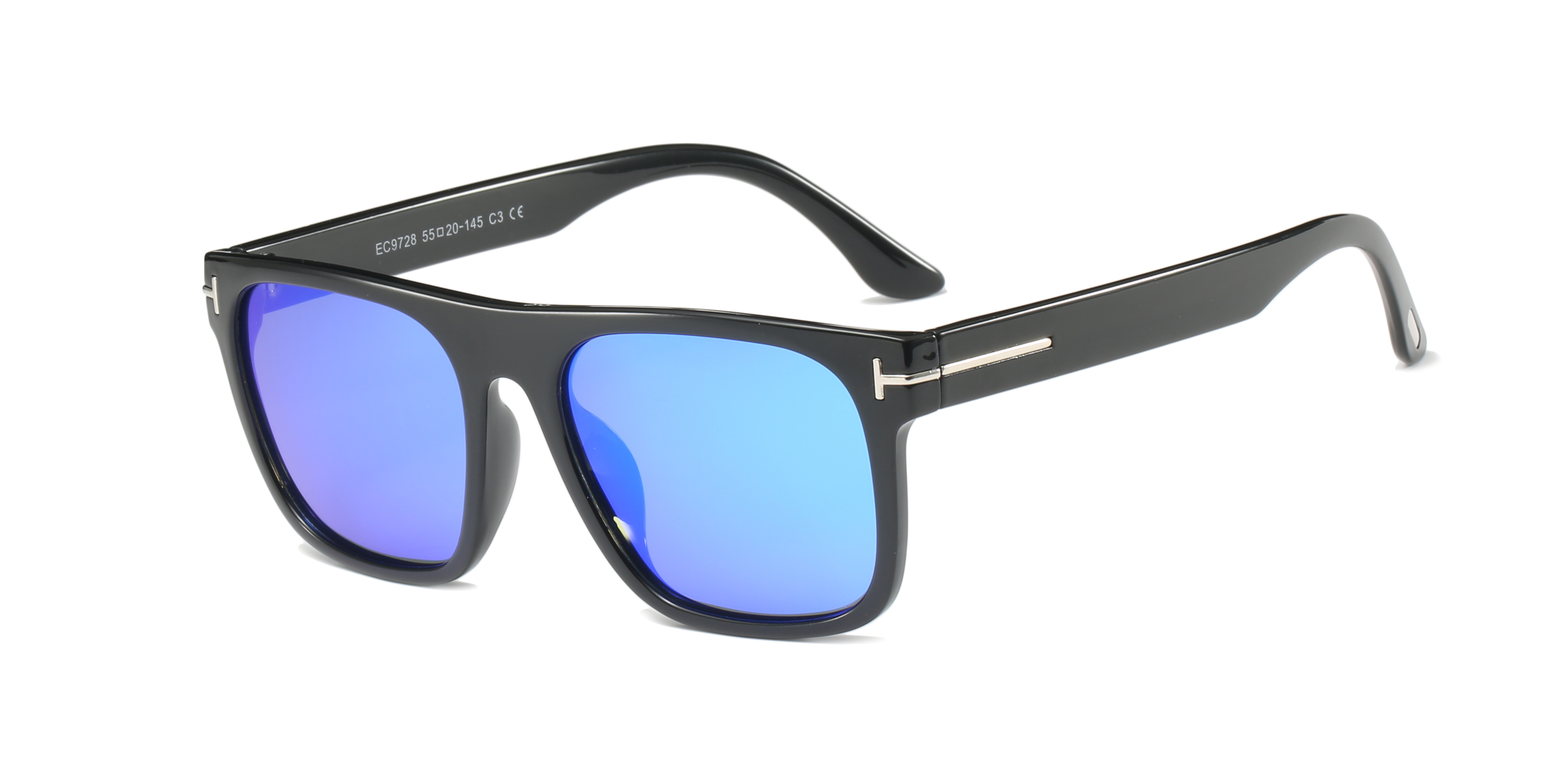 Enrique Cavaldi Metallic Stripe Embellished Polarized Sunglasses 9728