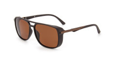 Enrico Cavaldi Classic Shape Double Horizontal Bar Edge Wrap Frame Polarized Sunglasses 68038