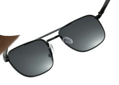 Enrico Cavaldi Double horizontal bar aviator style metal thick temples design polarized sunglasses 8662