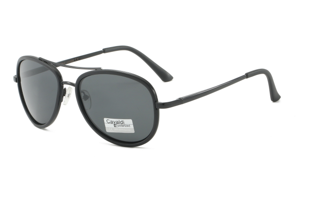Enrique Cavaldi double crossbar pc wrapped metal temples polarized sunglasses 5817