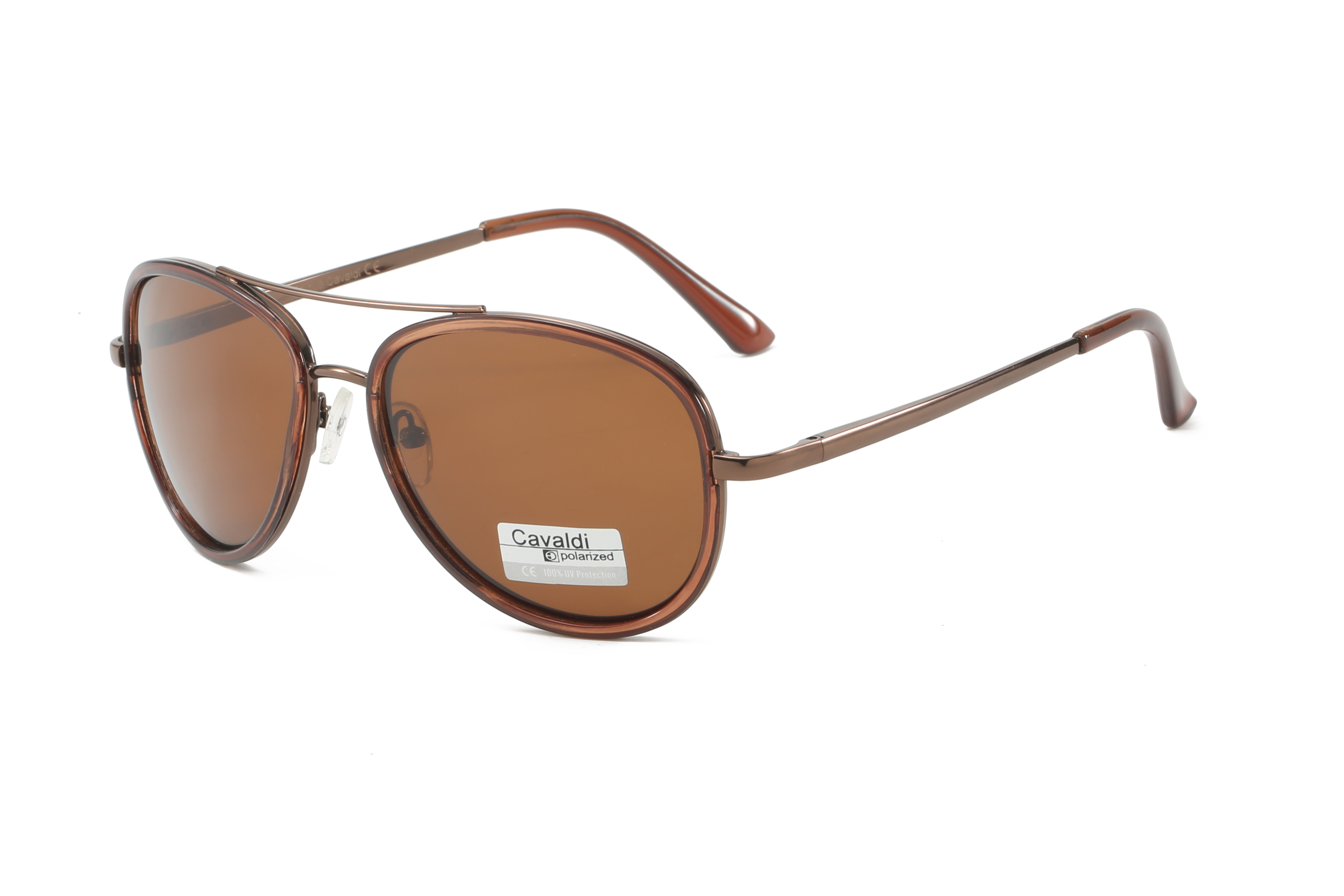 Enrique Cavaldi double crossbar pc wrapped metal temples polarized sunglasses 5817