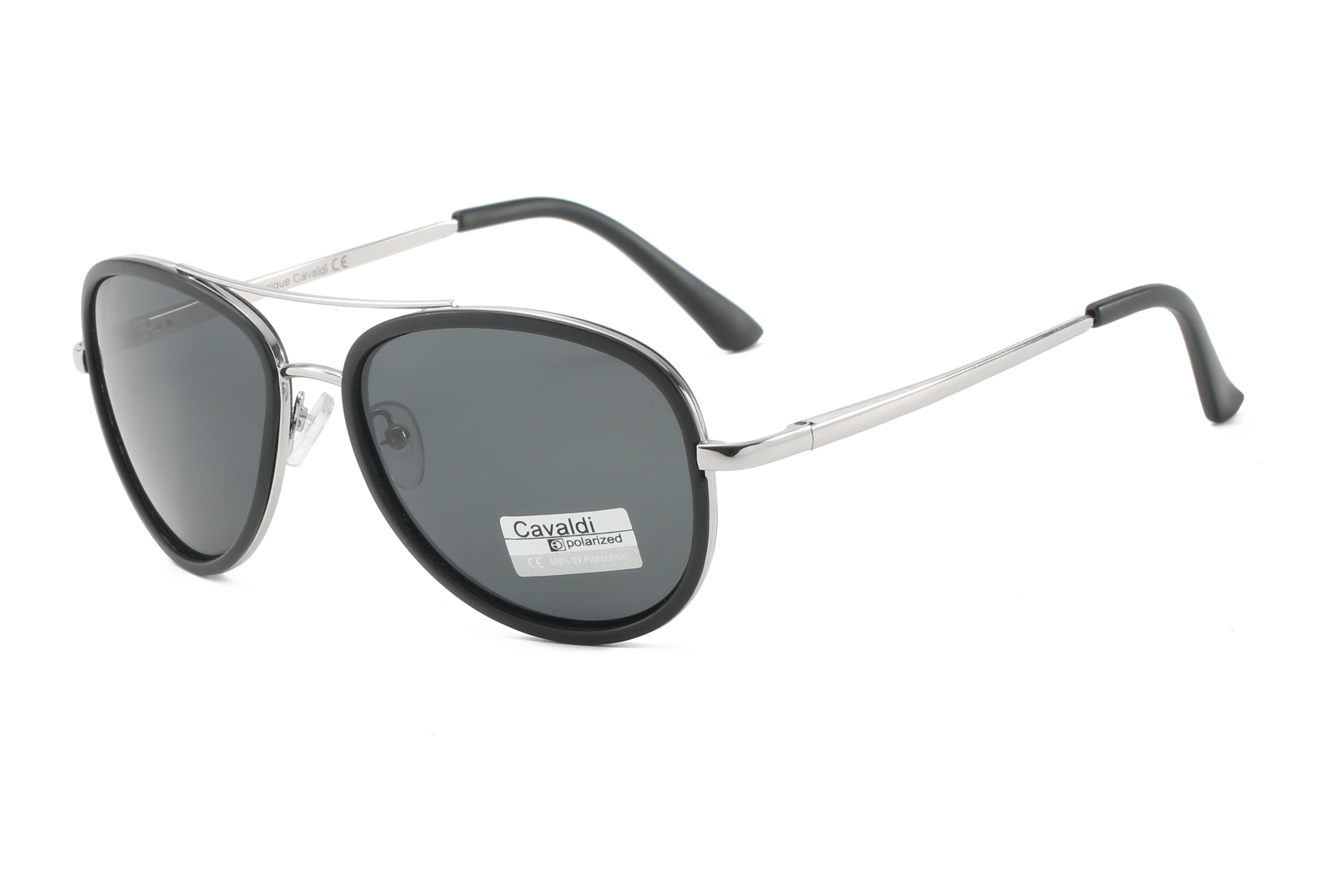 Enrique Cavaldi double crossbar pc wrapped metal temples polarized sunglasses 5817