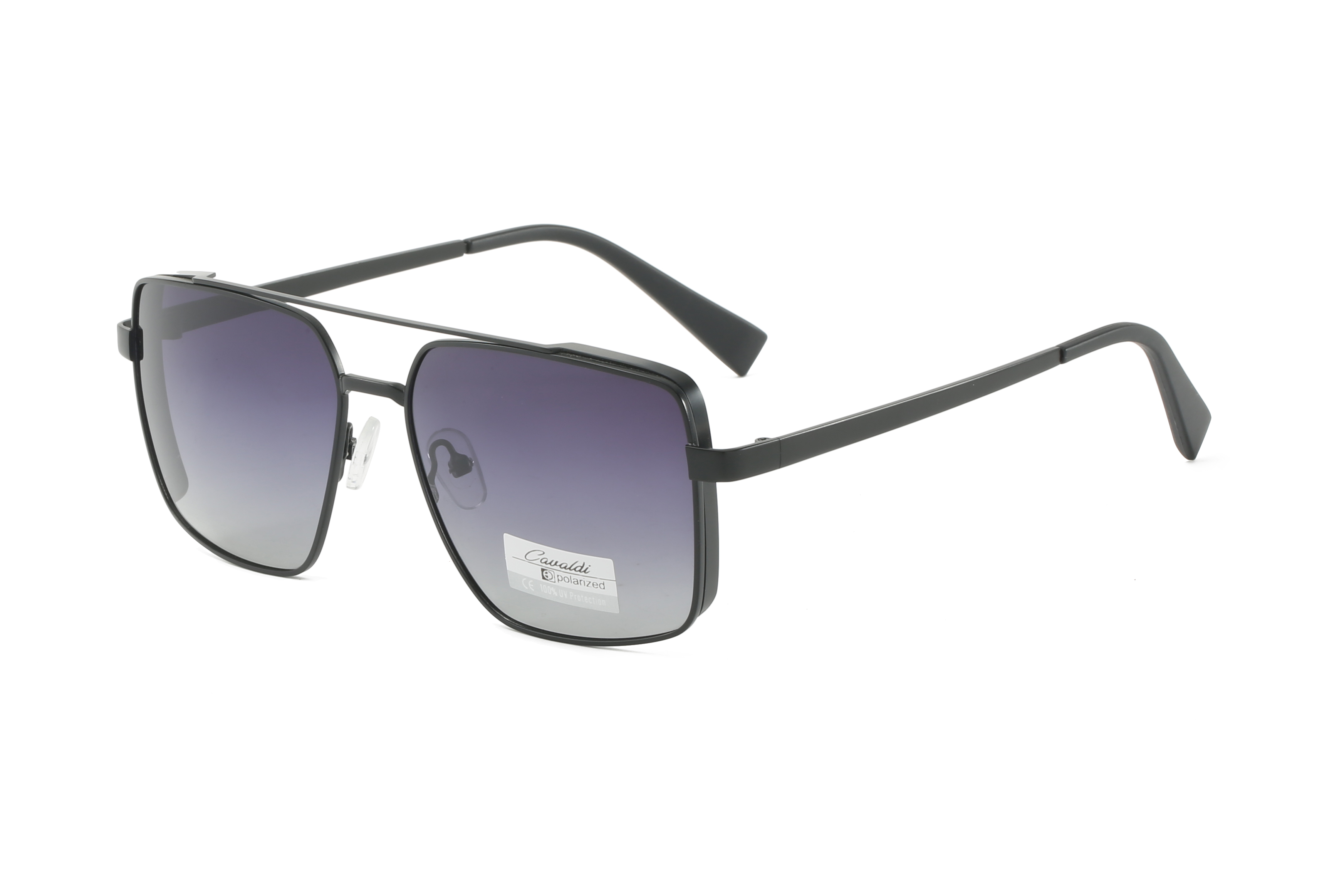 Enrique Cavaldi UV protection square frame polarized sunglasses 68007