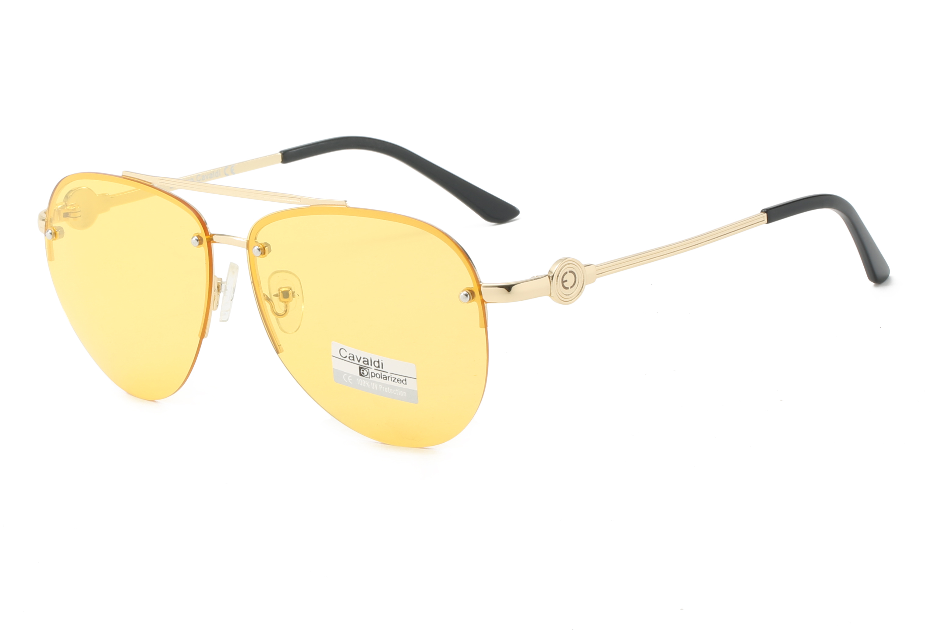 Enrique Cavaldi UV Protective Metal Square Polarized Sunglasses 5833