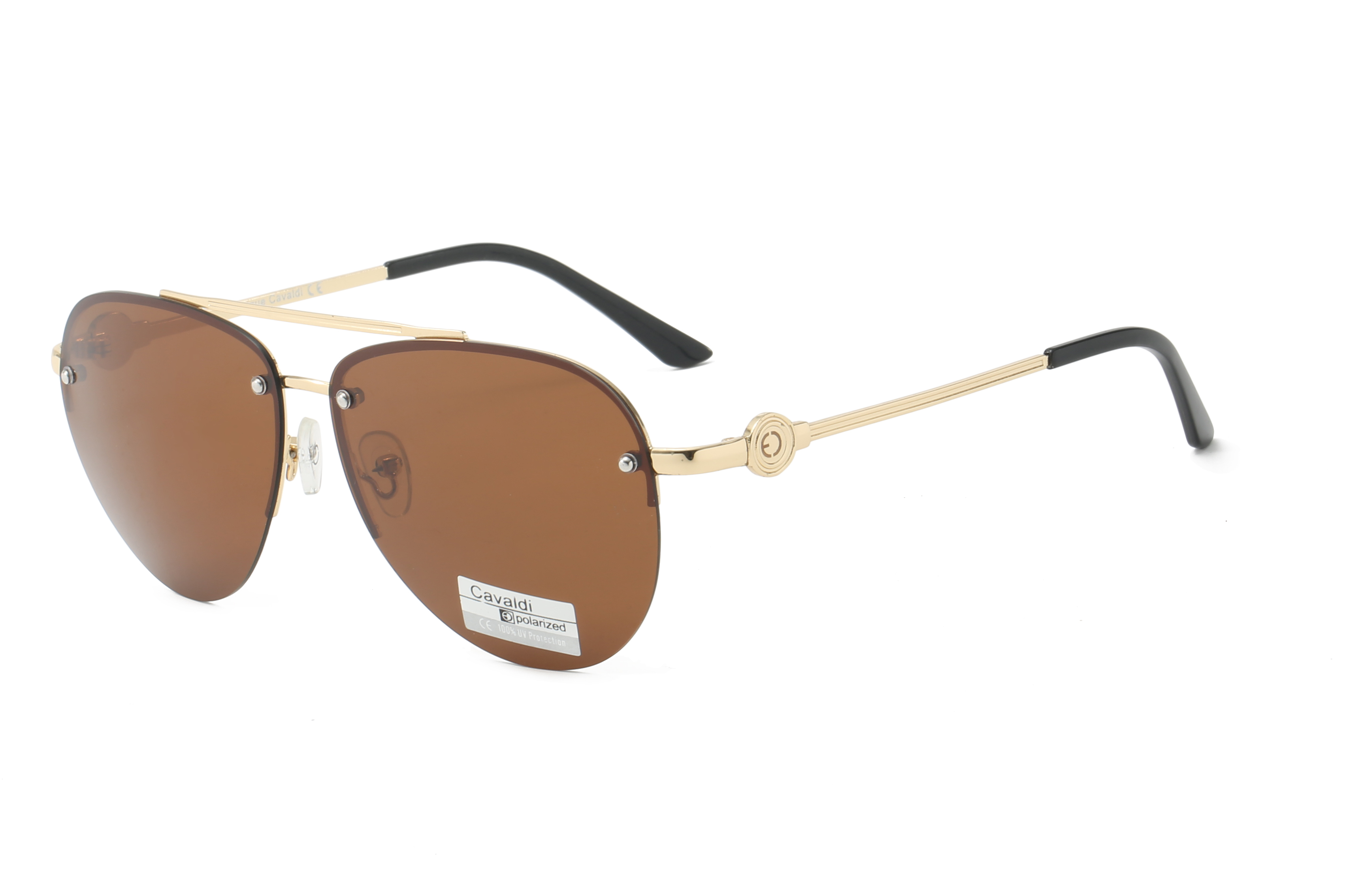 Enrique Cavaldi UV Protective Metal Square Polarized Sunglasses 5833