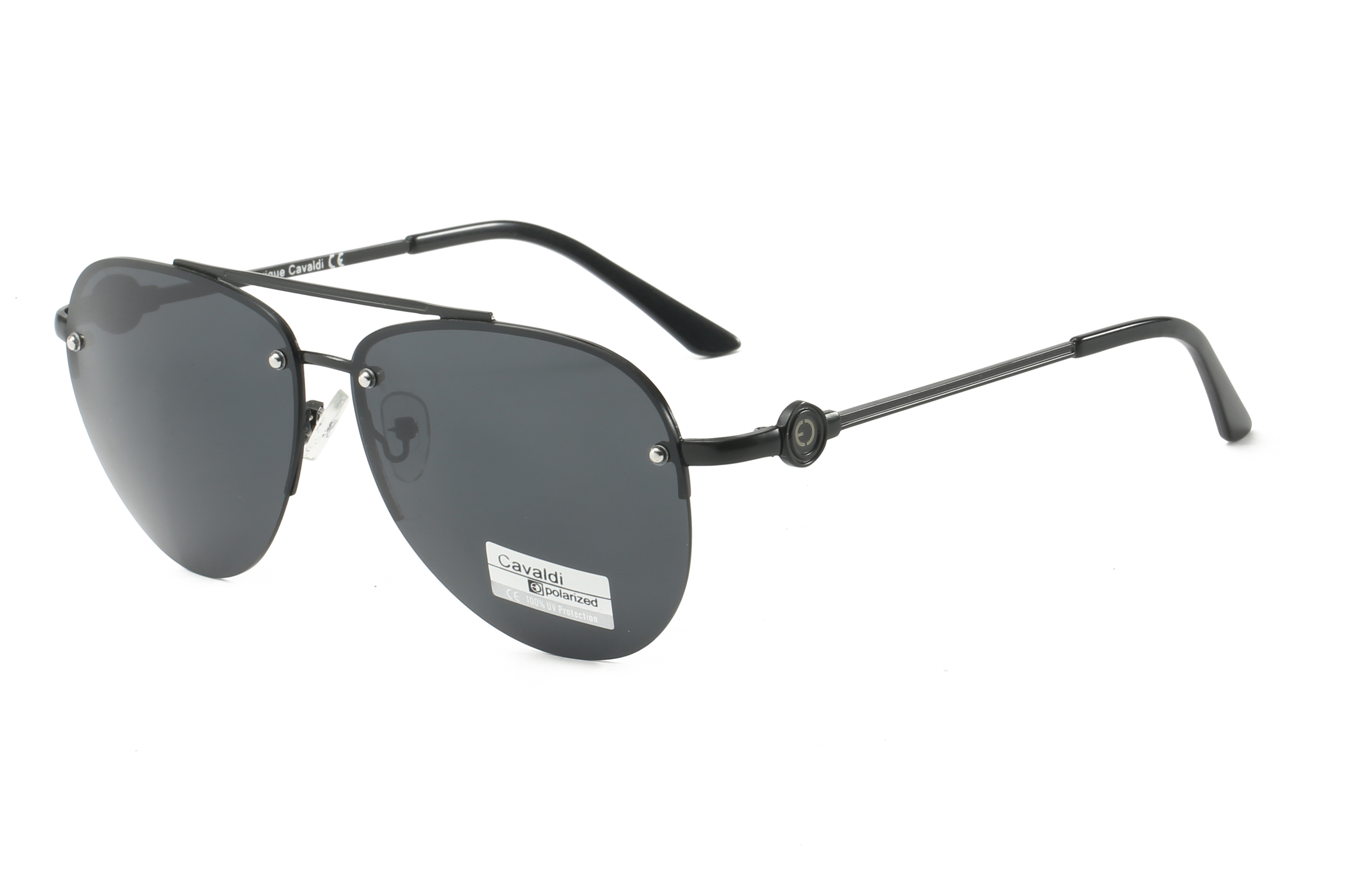 Enrique Cavaldi UV Protective Metal Square Polarized Sunglasses 5833