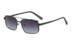 Enrico Cavaldi Metal Double Horizontal Bar Thick Legs Square Frame Design Polarized Sunglasses 8615