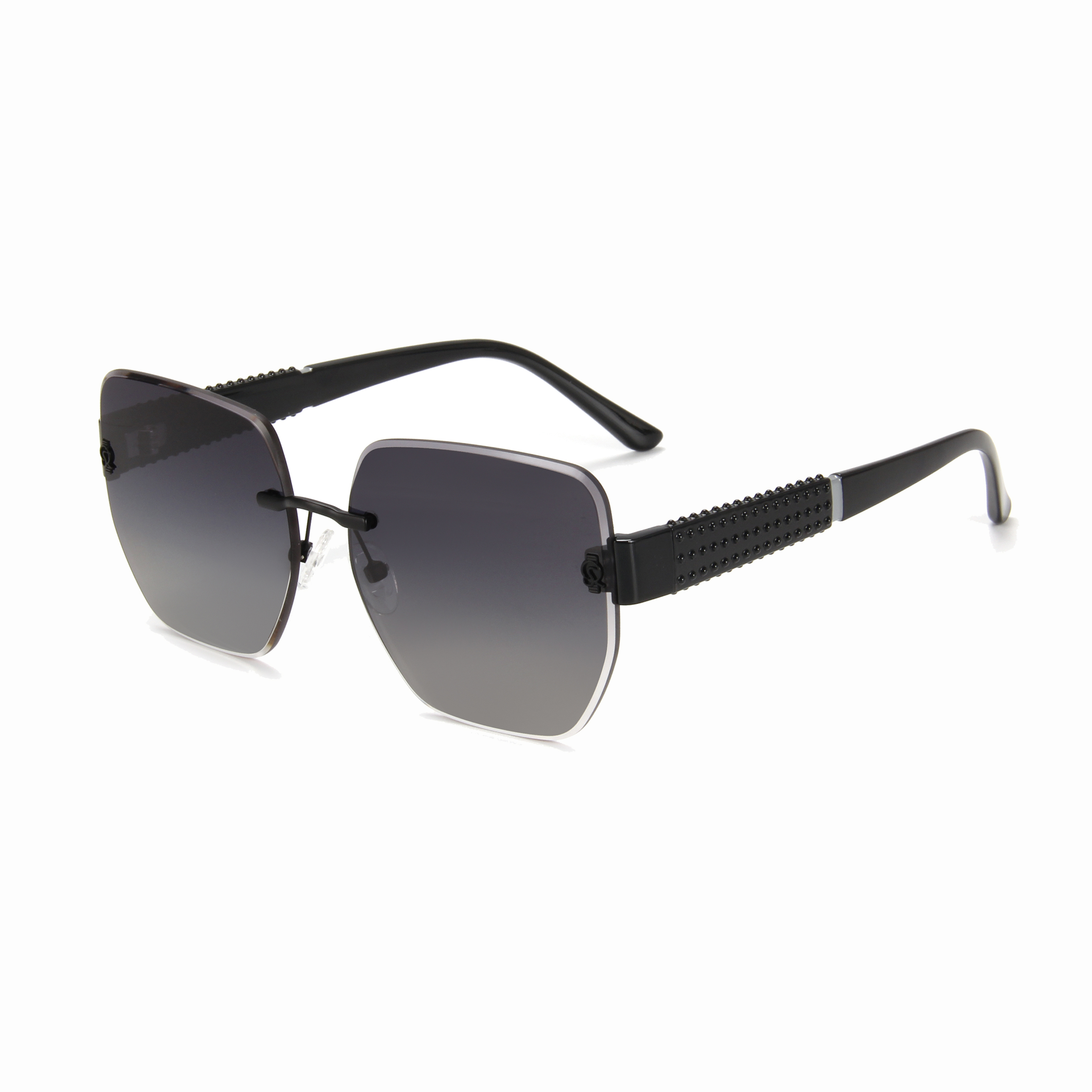 RIANOVA frameless polarized sunglasses square frame 6039