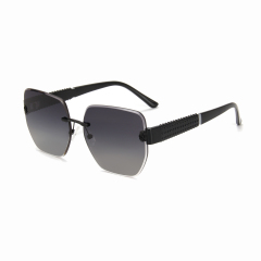RIANOVA frameless polarized sunglasses square frame 6039