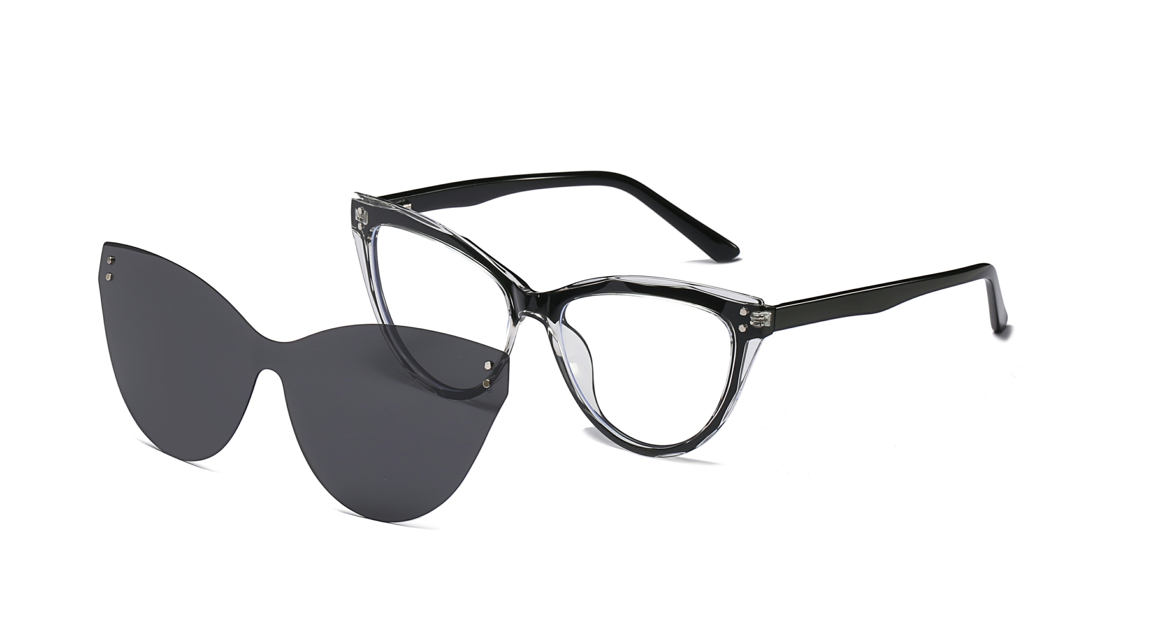 LEKE Dual Purpose Fashion Frame Magnetic Sleeve Polarized Sunglasses 8812