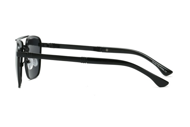 Enrico Cavaldi Double horizontal bar aviator style metal thick temples design polarized sunglasses 8662