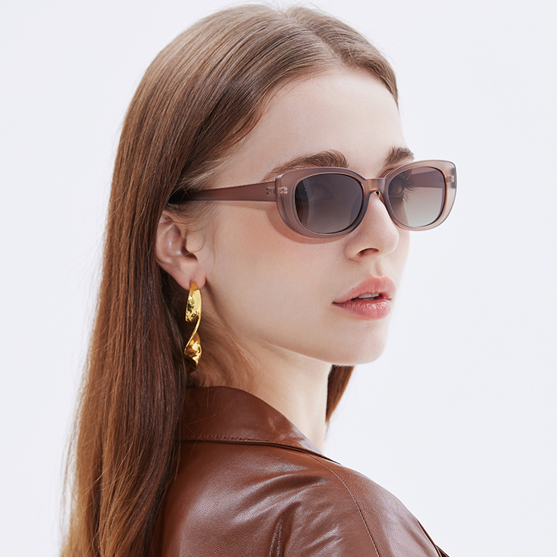 LEKE Polarized Sunglasses Compact solid colored glasses Trendy For Women 16015