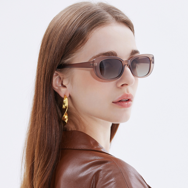 LEKE Polarized Sunglasses Compact solid colored glasses Trendy For Women 16015