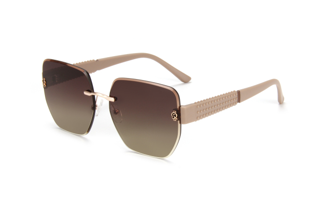RIANOVA frameless polarized sunglasses square frame 6039