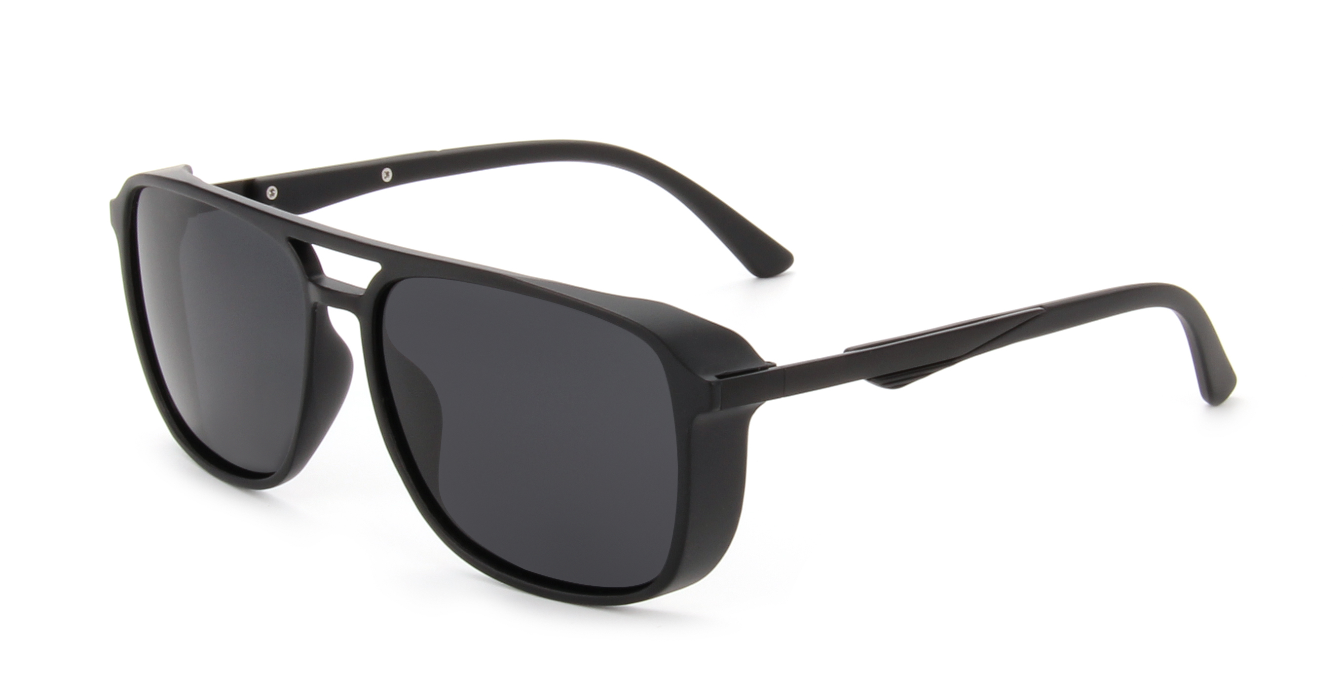 Enrico Cavaldi Classic Shape Double Horizontal Bar Edge Wrap Frame Polarized Sunglasses 68038