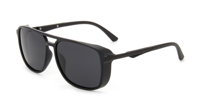 Enrico Cavaldi Classic Shape Double Horizontal Bar Edge Wrap Frame Polarized Sunglasses 68038