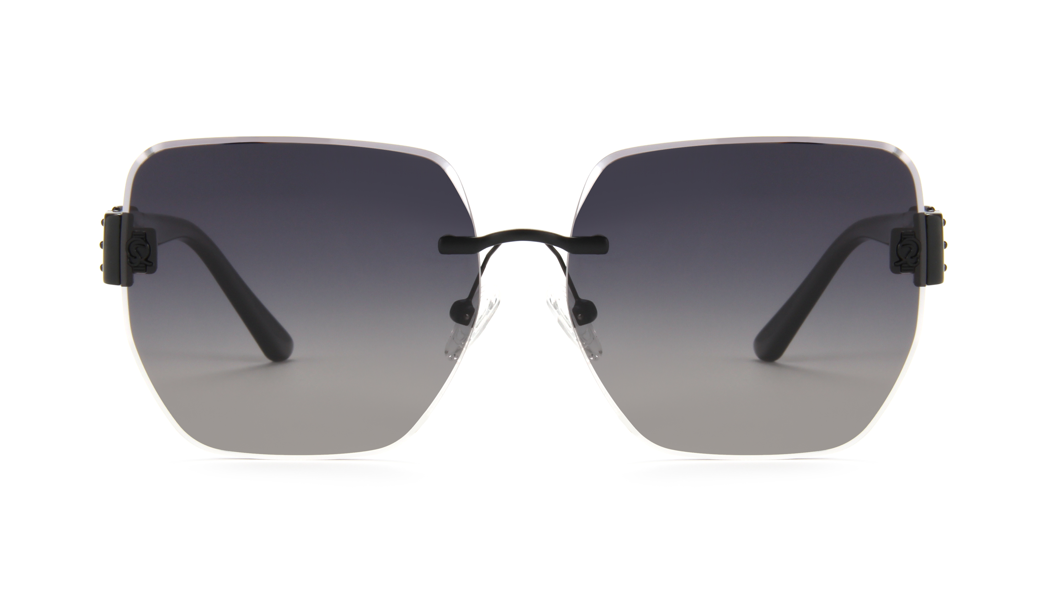 RIANOVA frameless polarized sunglasses square frame 6039