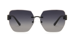 RIANOVA frameless polarized sunglasses square frame 6039