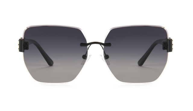 RIANOVA frameless polarized sunglasses square frame 6039