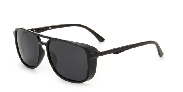 Enrico Cavaldi Classic Shape Double Horizontal Bar Edge Wrap Frame Polarized Sunglasses 68038