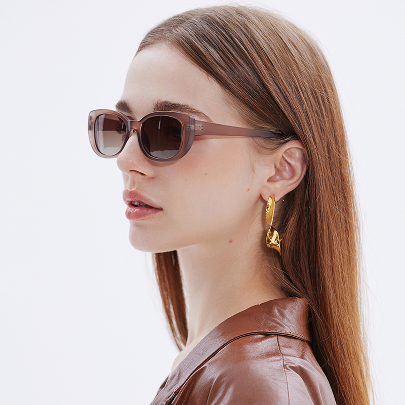 LEKE Polarized Sunglasses Compact solid colored glasses Trendy For Women 16015