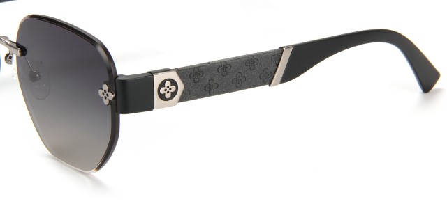 RIANOVA Rimless Floral Decorative Frame Mirror Legs Floral Embellished Polarized Sunglasses 6035