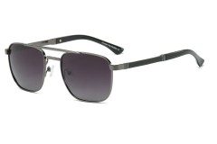Enrico Cavaldi Double horizontal bar aviator style metal thick temples design polarized sunglasses 8662