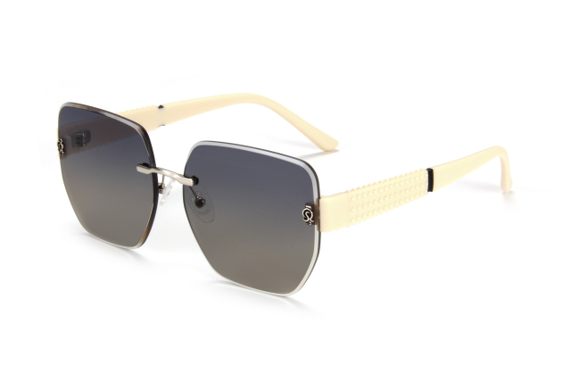 RIANOVA frameless polarized sunglasses square frame 6039