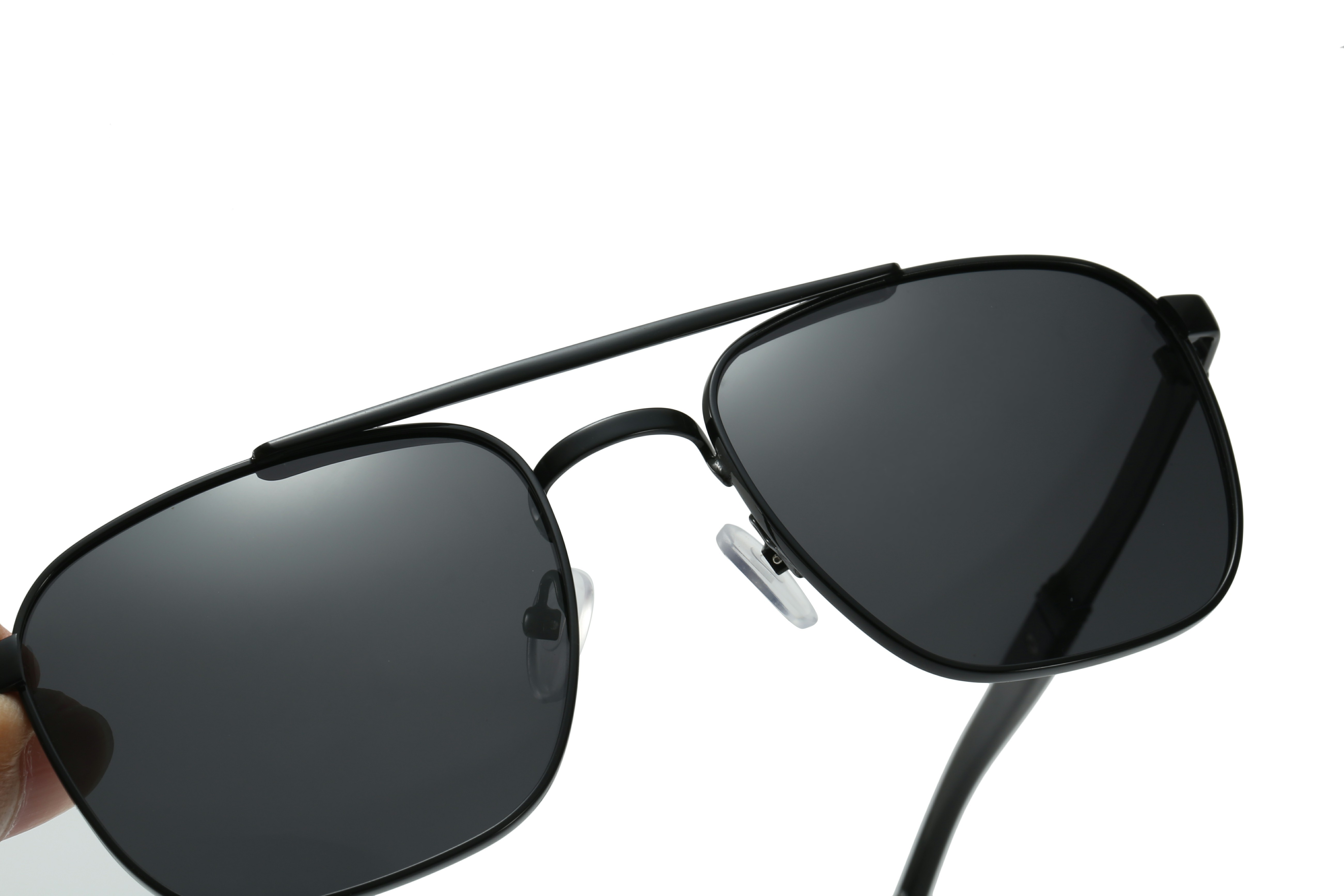 Enrico Cavaldi Double horizontal bar aviator style metal thick temples design polarized sunglasses 8662