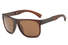 Enrico Cavaldi Polarized Sunglasses with Square Frame and Horizontal Strip Leg Designs 28038