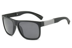 Enrico Cavaldi Polarized Sunglasses with Square Frame and Horizontal Strip Leg Designs 28038