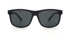 Enrique Cavaldi Polarized Sunglasses with Square Frame and Horizontal Strip Leg Designs 28038