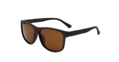 Enrique Cavaldi Polarized Sunglasses with Square Frame and Horizontal Strip Leg Designs 28038