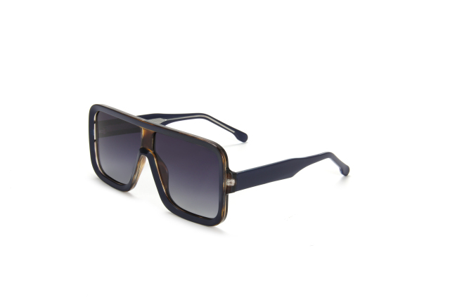 RIANOVA PC polarized sunglasses Square Frame Large framed lenses Goggle Sunglasses Leg Pins 5007