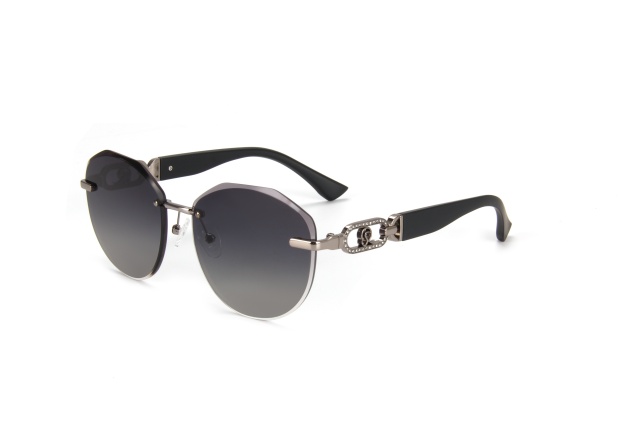RIANOVA PC polarized sunglasses Round frame cut edge diamond driving sunglasses 6037