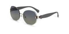 RIANOVA PC polarized sunglasses Round frame cut edge driving sunglasses 6036