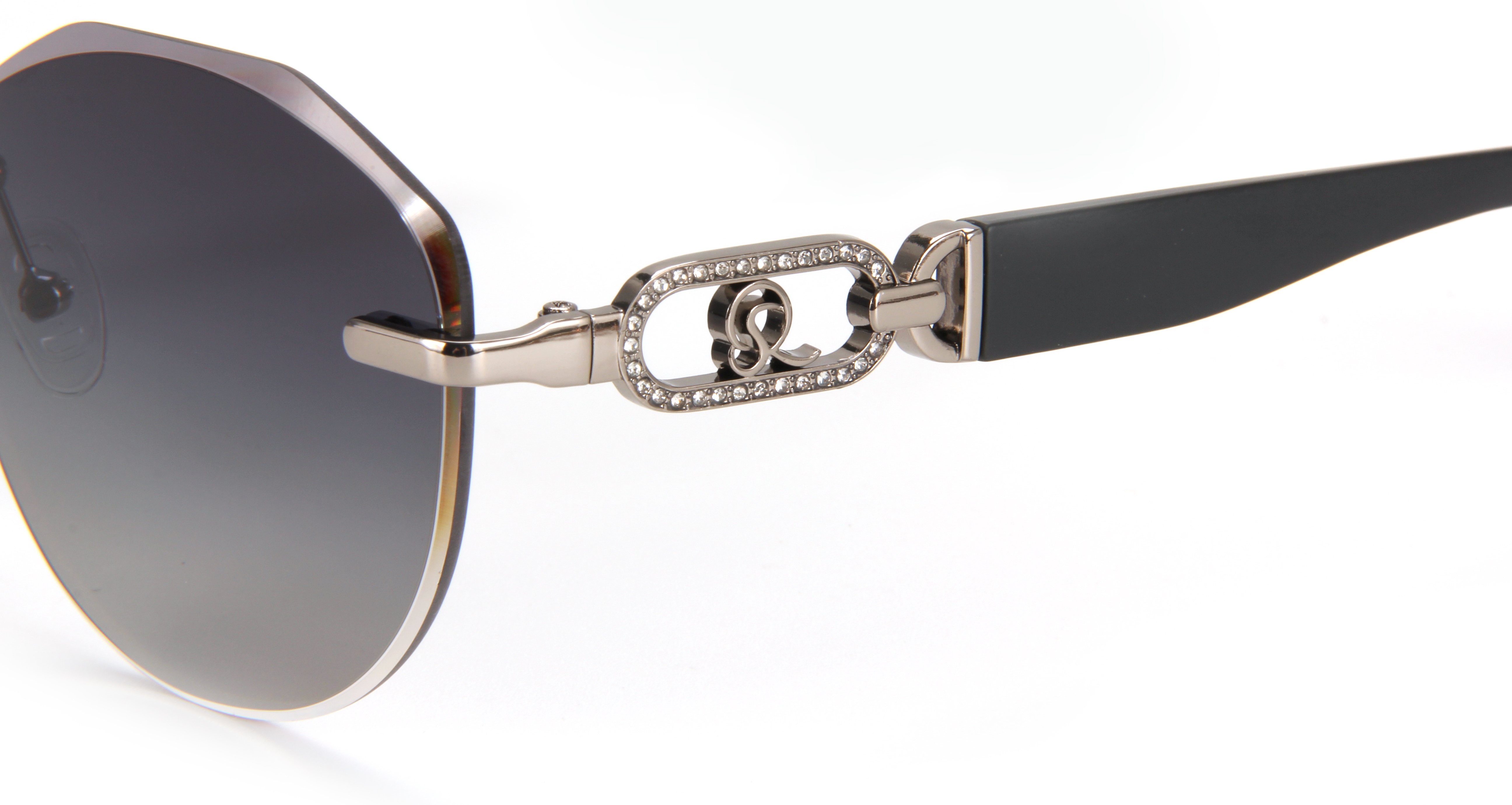RIANOVA PC polarized sunglasses Round frame cut edge diamond driving sunglasses 6037