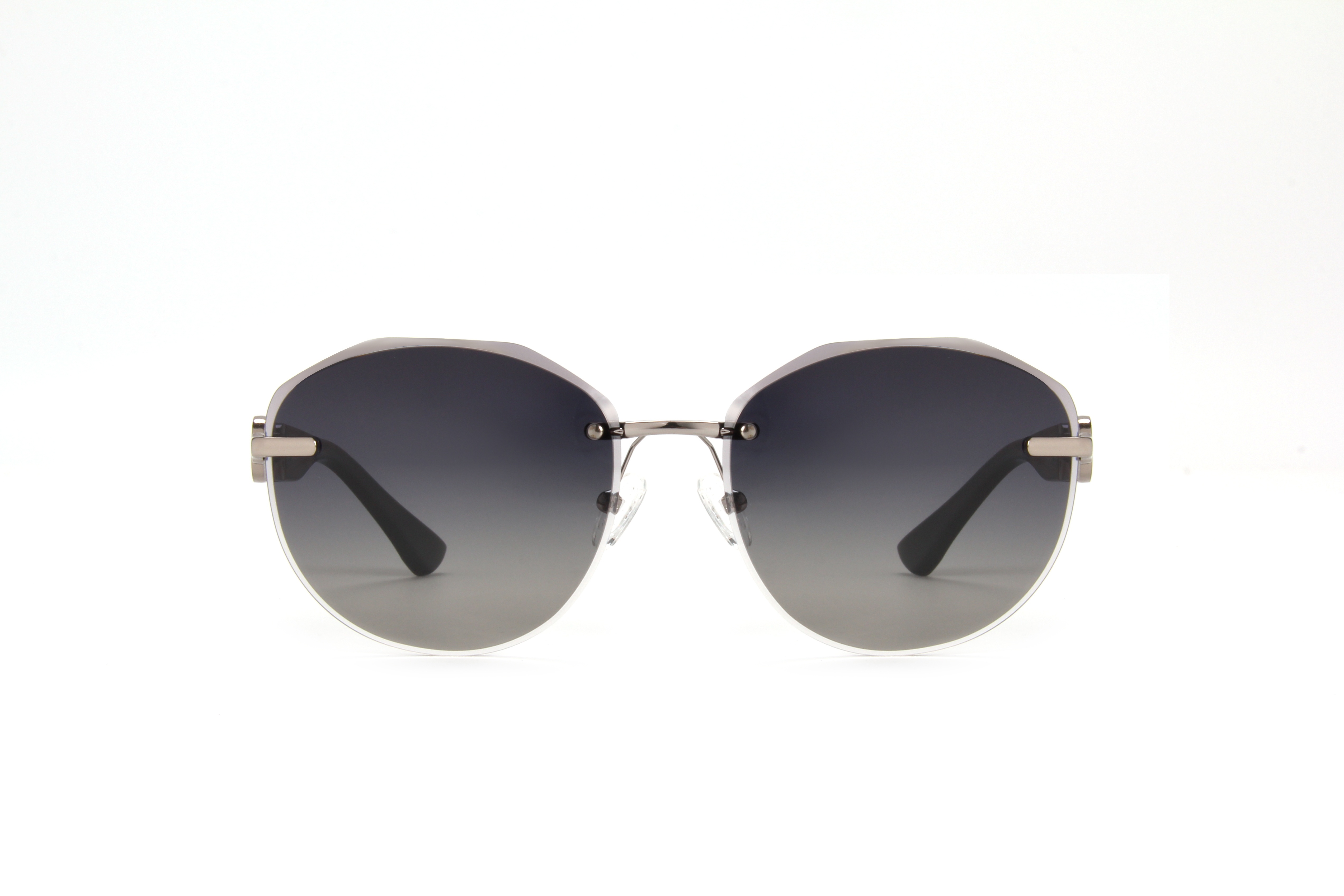 RIANOVA PC polarized sunglasses Round frame cut edge diamond driving sunglasses 6037