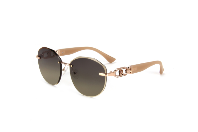 RIANOVA PC polarized sunglasses Round frame cut edge diamond driving sunglasses 6037