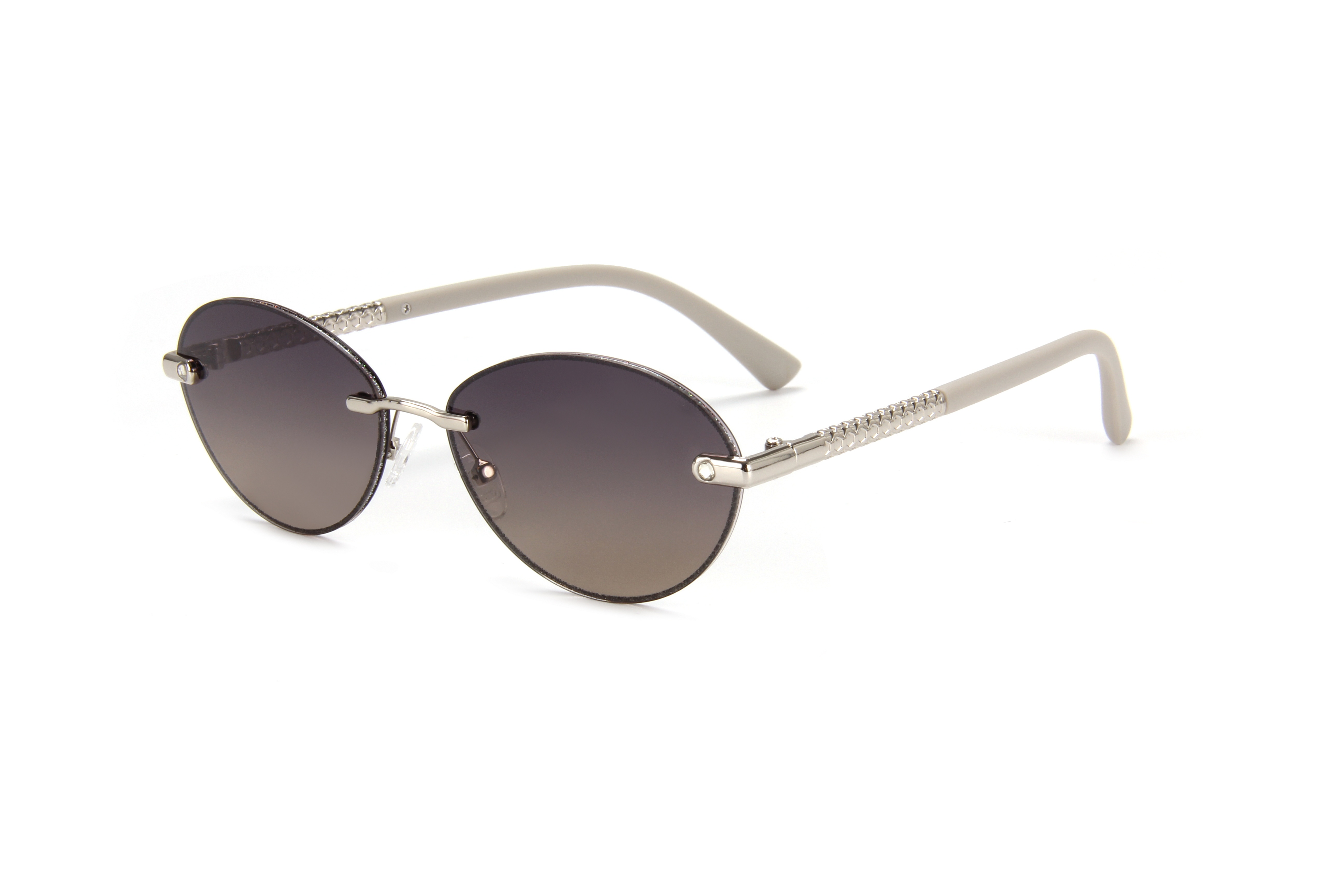 RIANOVA PC polarized sunglasses Elliptical lens inlaid with glitter sunglasses 6041