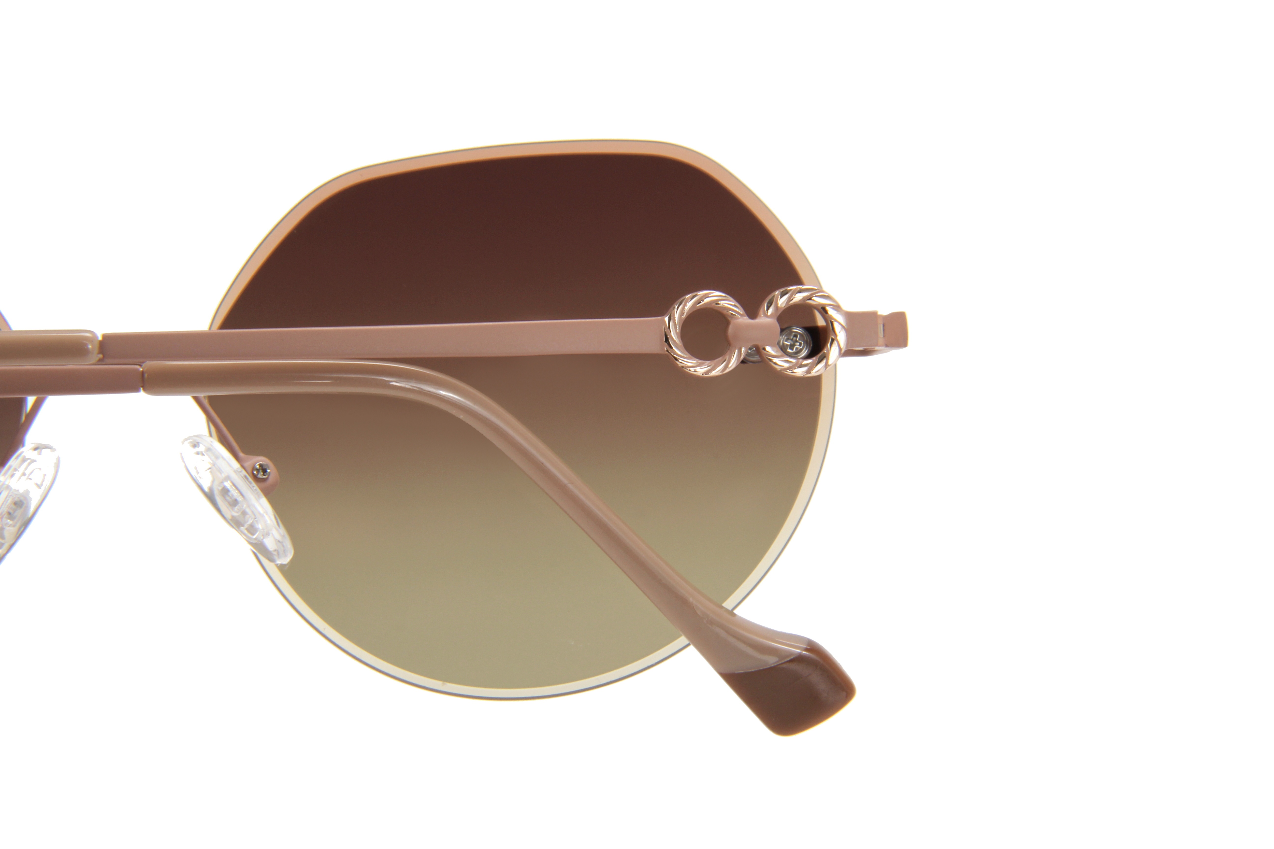 RIANOVA PC polarized sunglasses Circular borderless metal sunglasses 6038