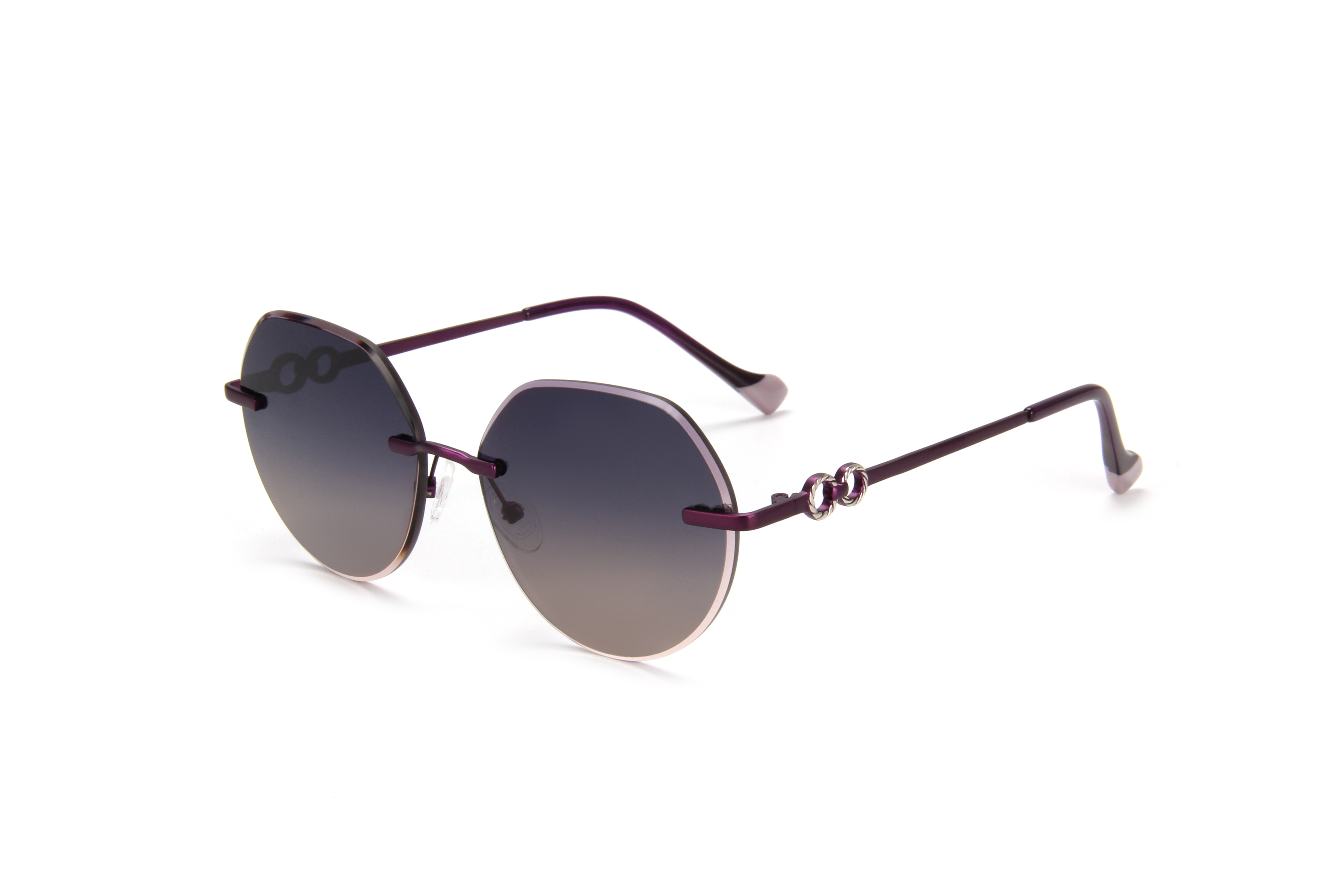 RIANOVA PC polarized sunglasses Circular borderless metal sunglasses 6038
