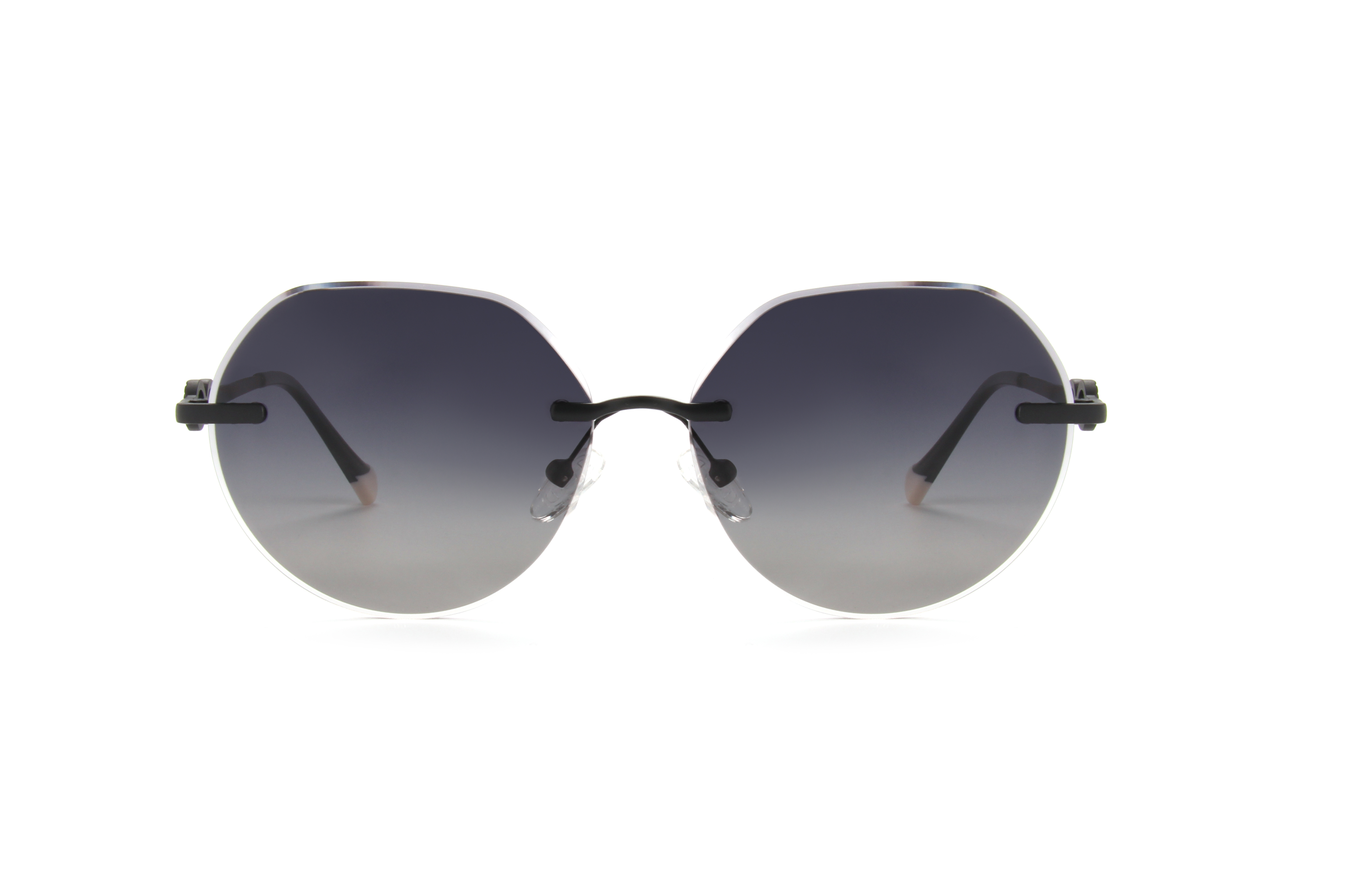 RIANOVA PC polarized sunglasses Circular borderless metal sunglasses 6038