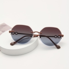 RIANOVA PC polarized sunglasses Circular borderless metal sunglasses 6038