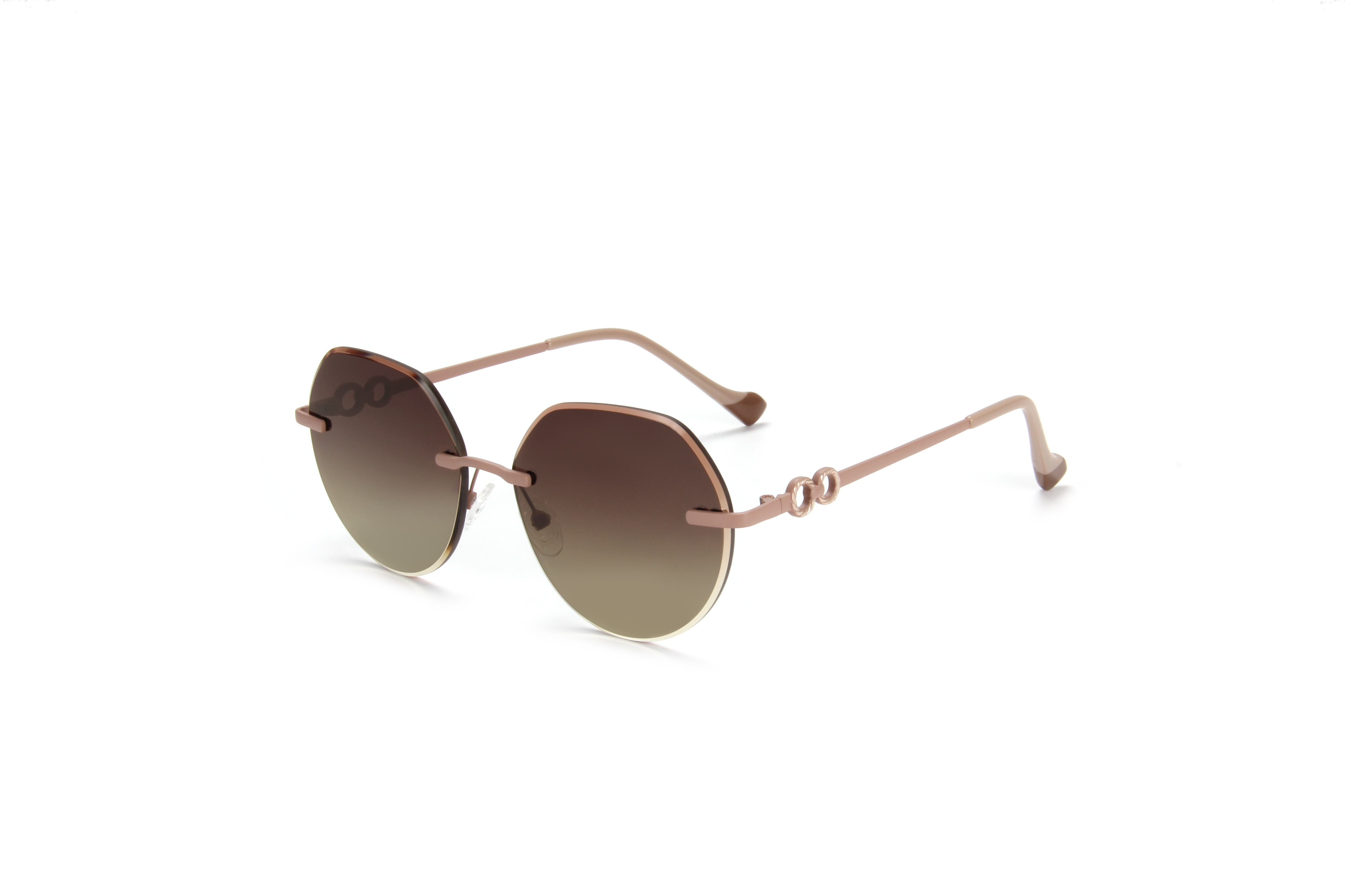 RIANOVA PC polarized sunglasses Circular borderless metal sunglasses 6038
