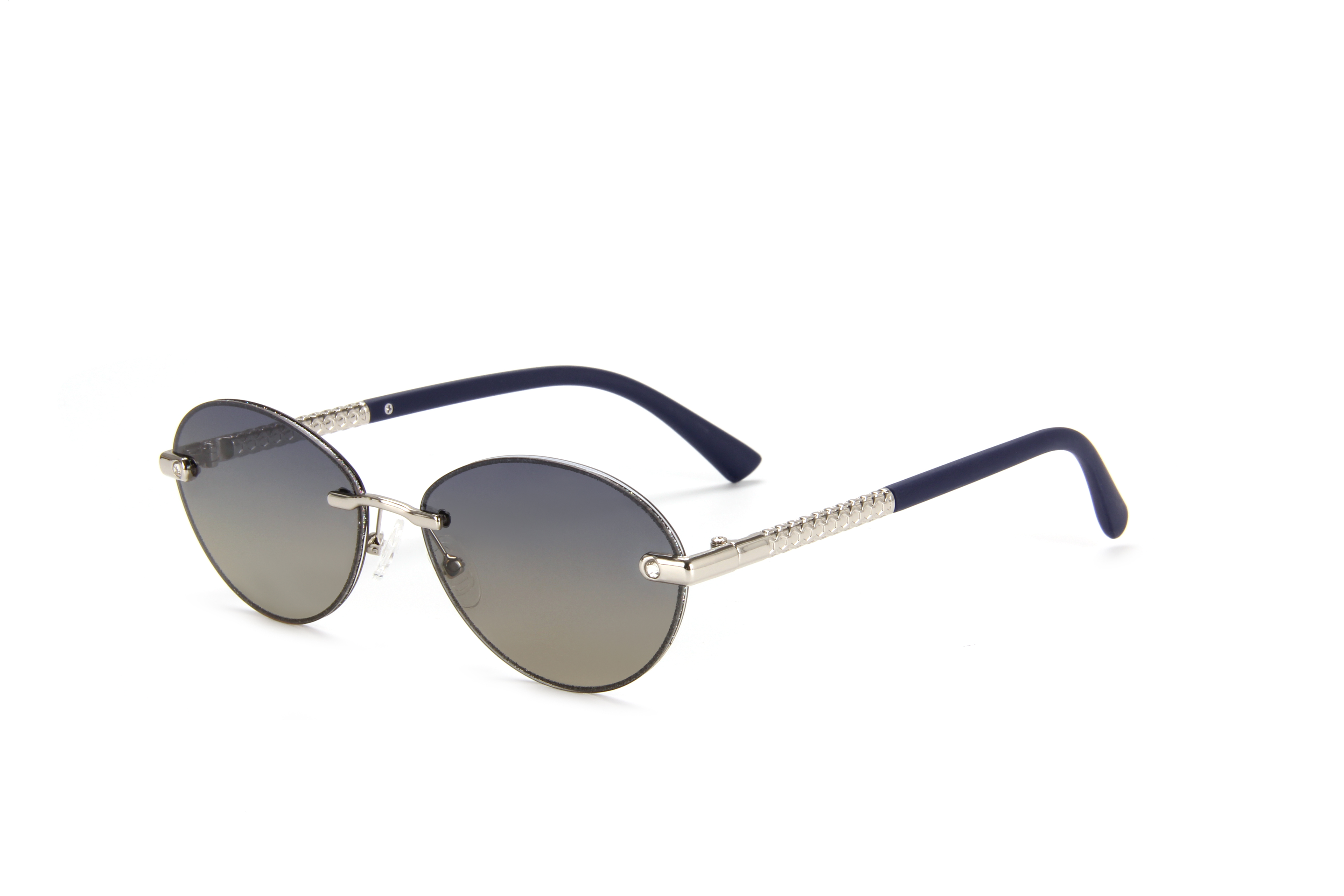 RIANOVA PC polarized sunglasses Elliptical lens inlaid with glitter sunglasses 6041
