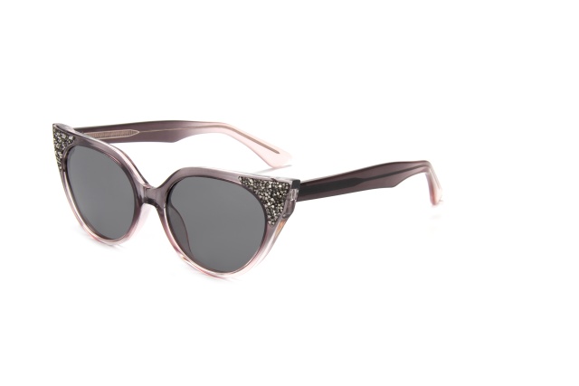 RIANOVA cat eye polarized sunglasses Tile Shimmering Mirror Leg Pin 7012