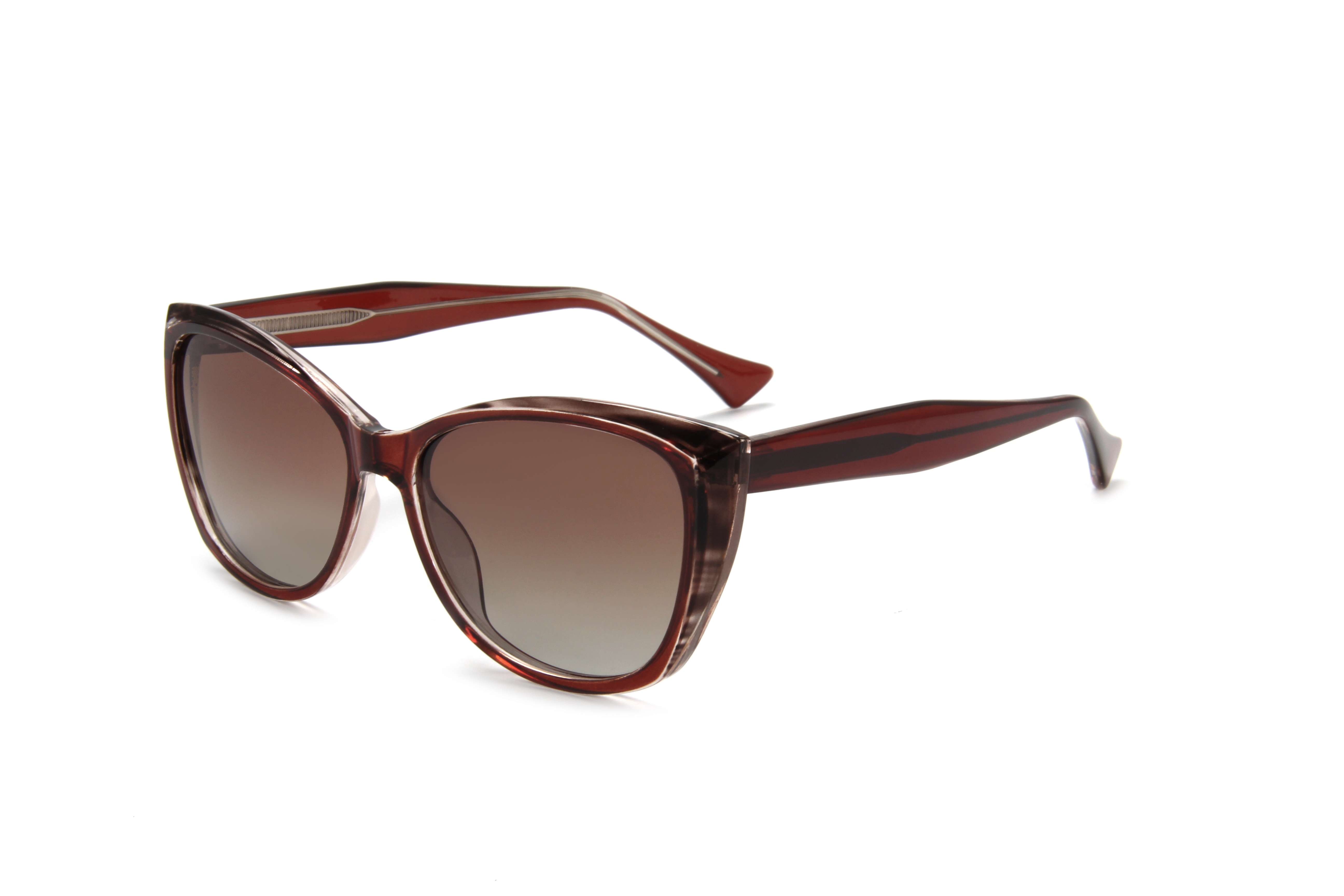 RIANOVA cat eye polarized sunglasses Patchwork Color Blocking Mirror Leg Pins 7015