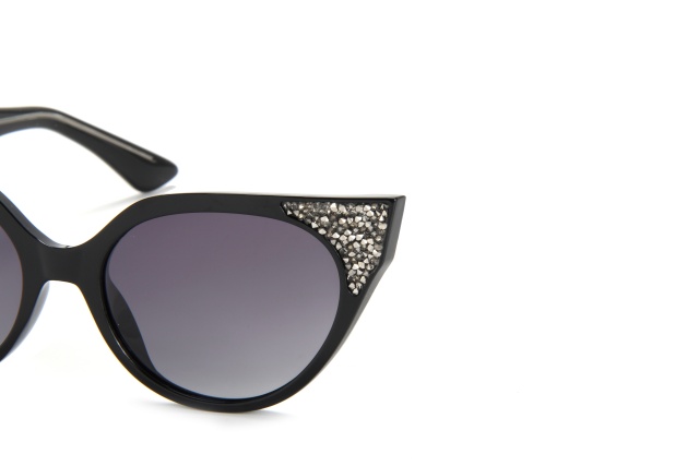 RIANOVA cat eye polarized sunglasses Tile Shimmering Mirror Leg Pin 7012