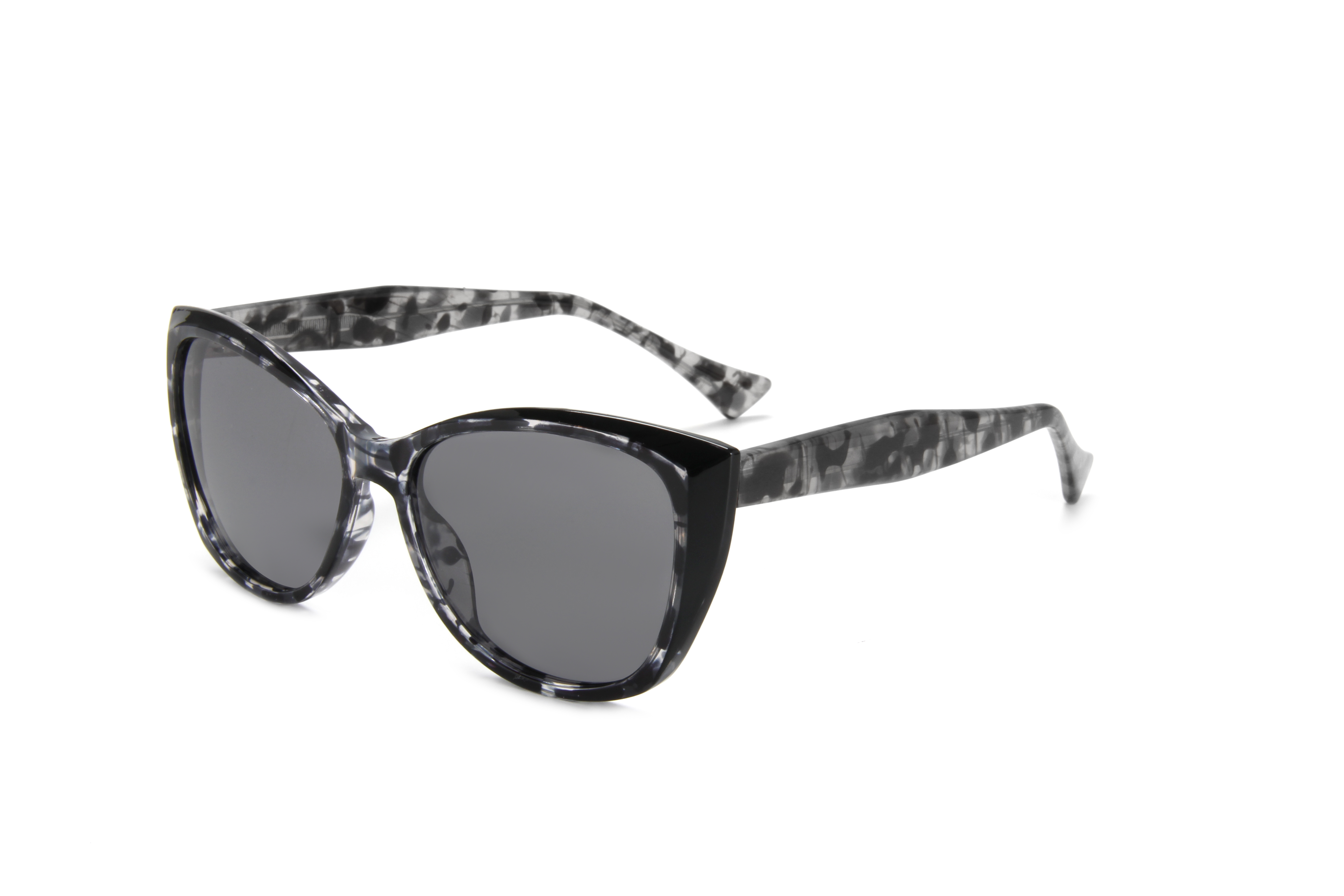 RIANOVA cat eye polarized sunglasses Patchwork Color Blocking Mirror Leg Pins 7015